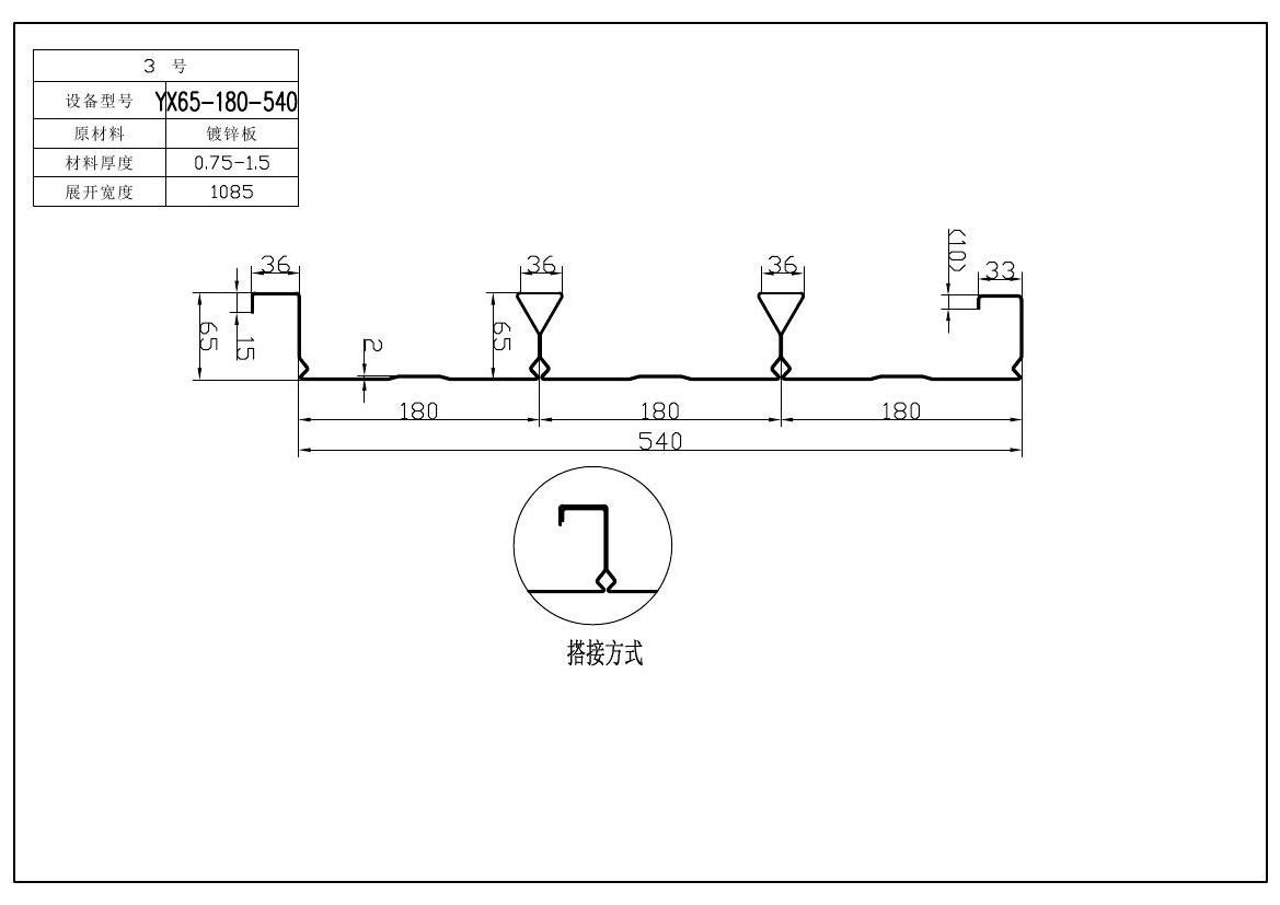 YX65-180-540闭口楼承板